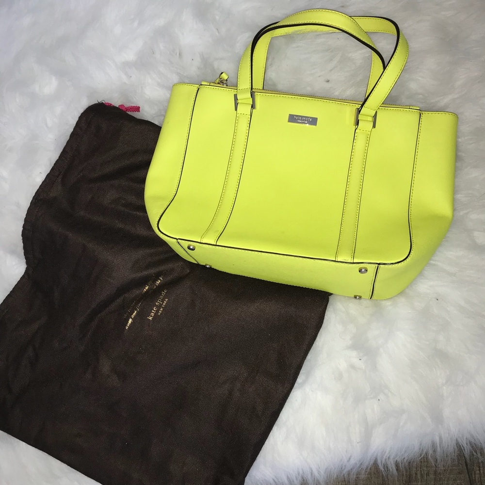 Kate Spade neon yellow medium sized purse
